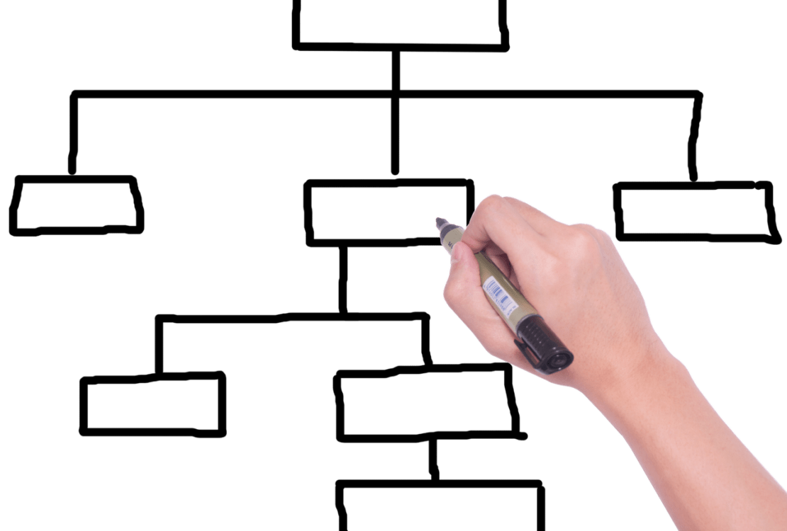 Zeichnung einer Hand an einer Computermaus