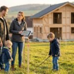 Junge Familie prüft Angebote im Immobilienmarketing für die Zielgruppe Eigenheim